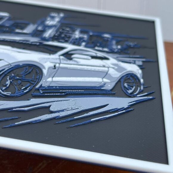 Ford Mustang Cobra Wall Art, Wall Art, Car Art, Textured Art - Picture 5 of 10